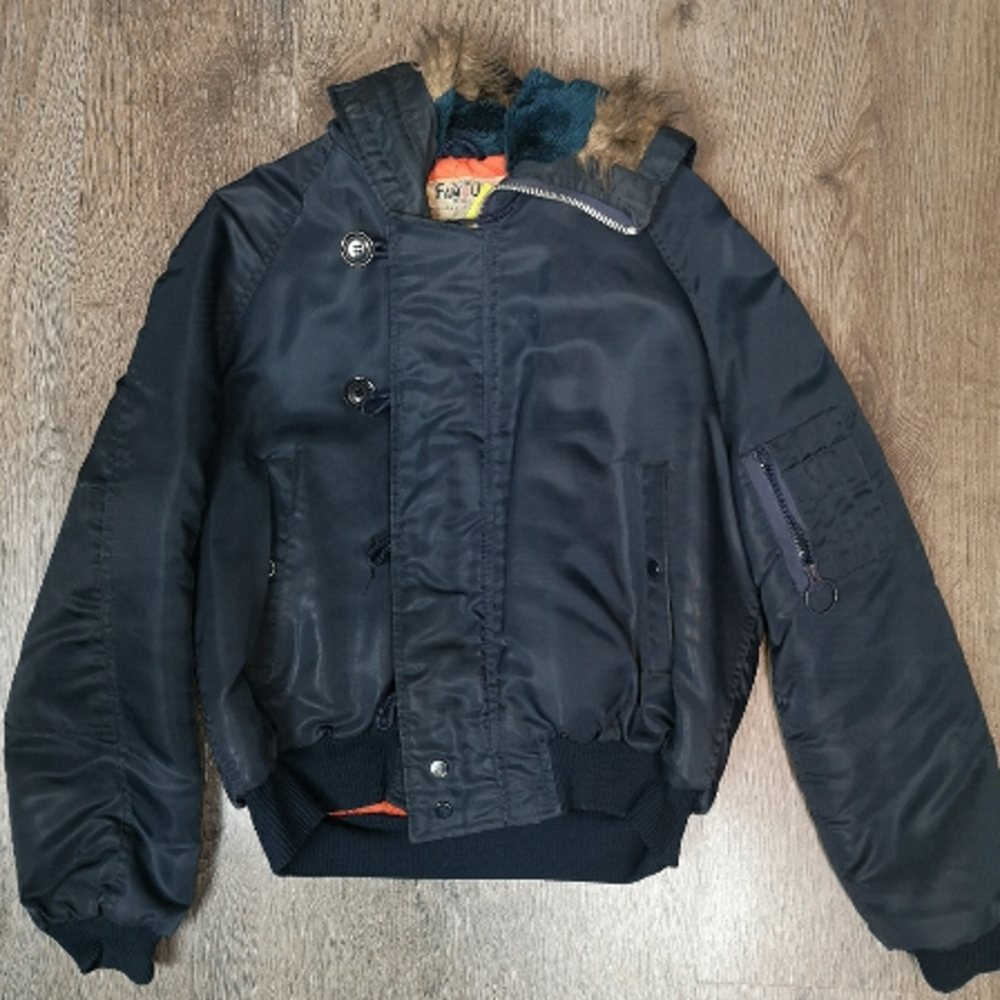 90S vintage oversized down puffy bomber jacket